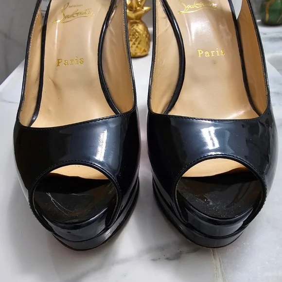 Christian Louboutin Black Slingback Heels - Picture 8 of 15